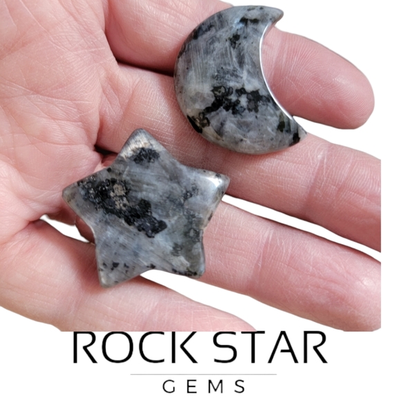 Rock Star Gems Other - Star and moon labradorite cut stones